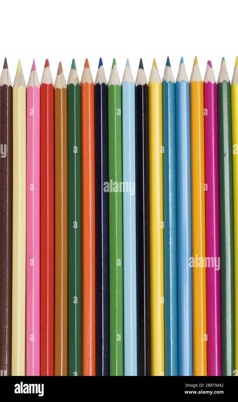 colored pencils on white Stock Photo