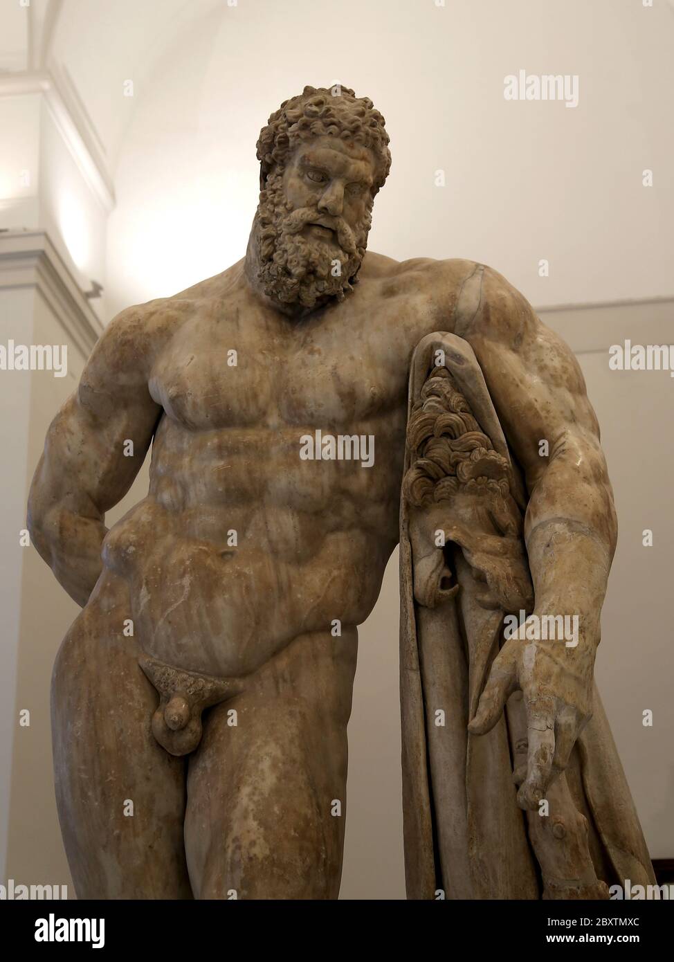 Hercules at rest, Farnese Hercules. 3rd century AD. Baths of Caracalla, Roman copy of a Greek by Lysippos. Naples archaeological Museum. Stock Photo