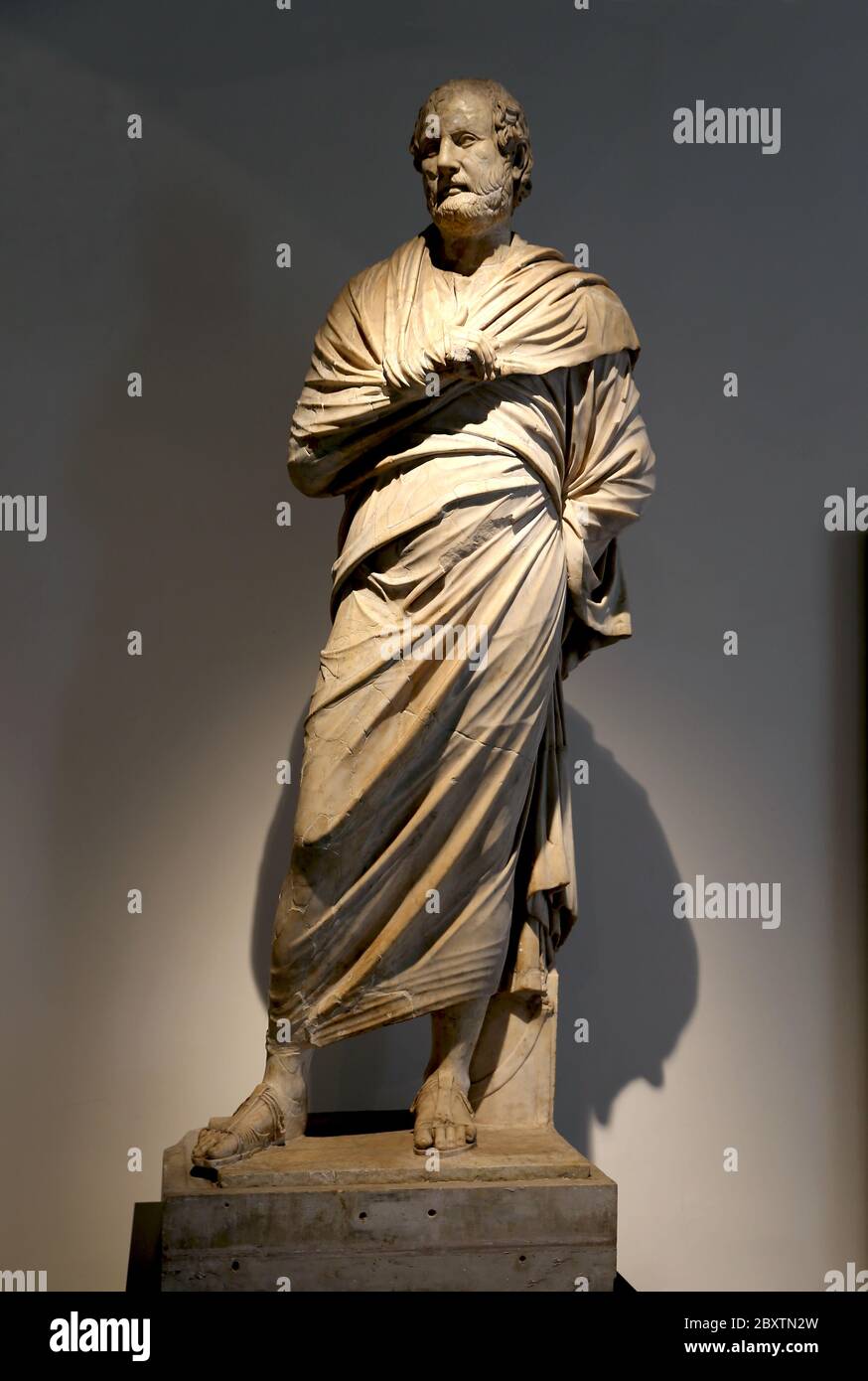 Aeschines (390-314 BC), Athenian orator, politician. Roman statue of the 1st. century BC. Villa dei Papyri, Ercolano. Naples Museum, Italy. Stock Photo