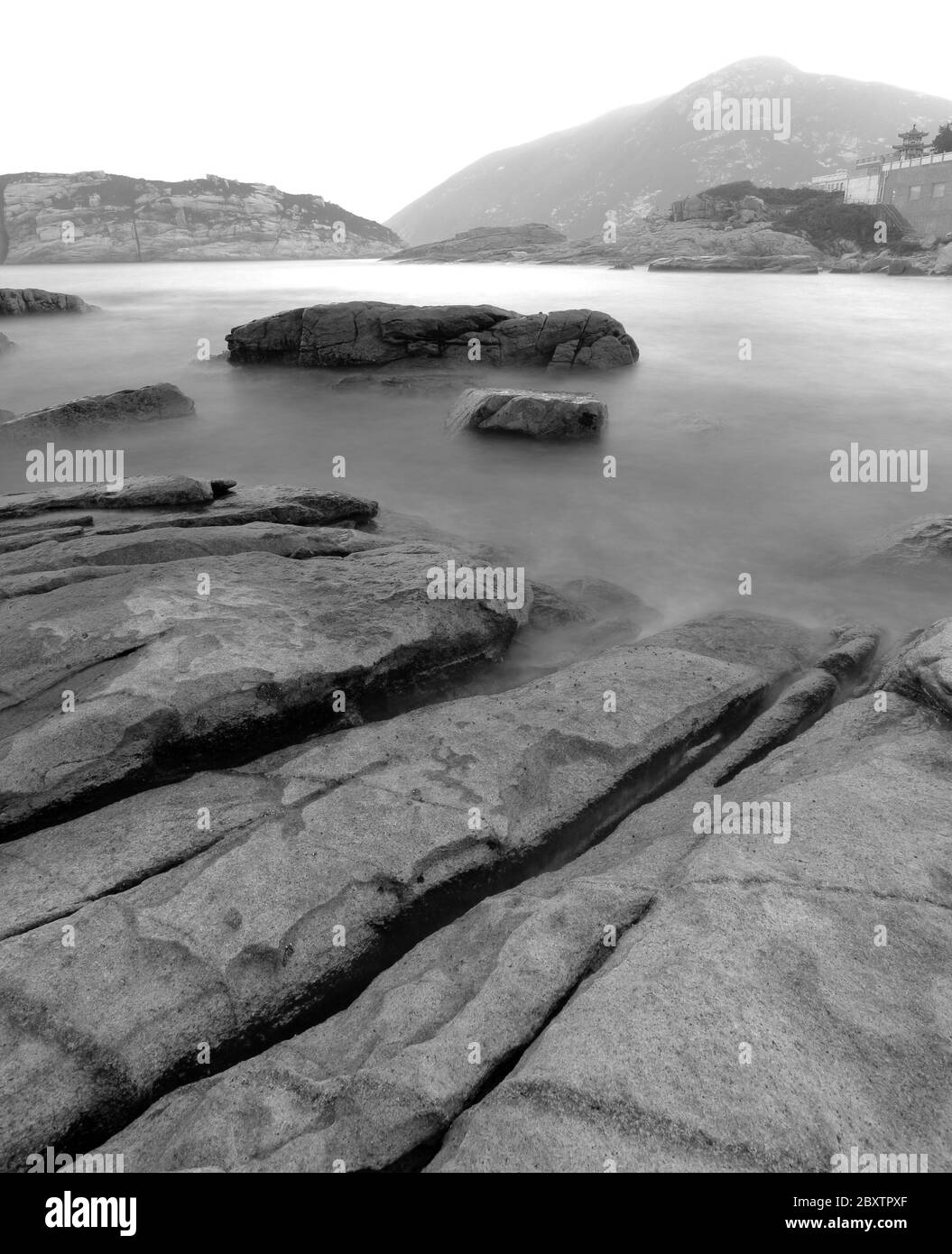 coast in black and white Stock Photo - Alamy