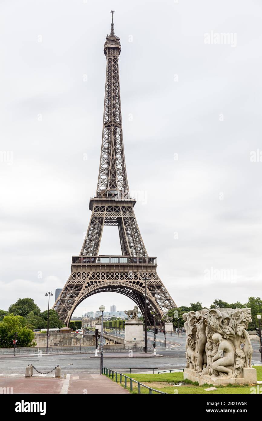 Eiffel Tower in Paris in the morning Stock Photo