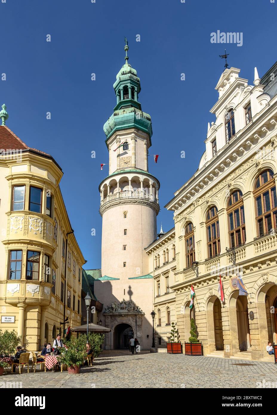 The iconic fire tower of Sopron as seen from Fo ter Stock Photo Alamy