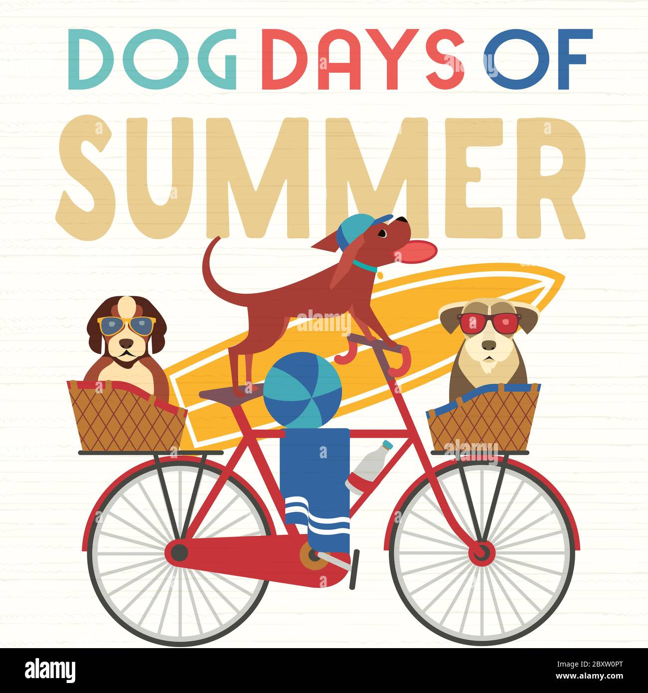 Dog days Summer Time. Cute comic cartoon Stock Vector Image & Art Alamy