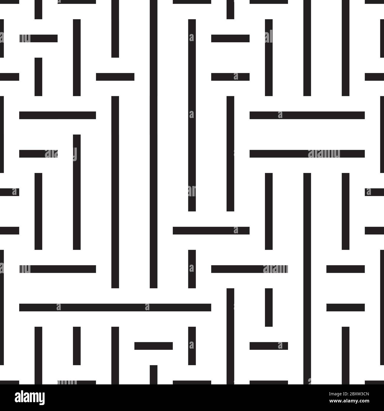 Seamless pattern with horizontal and vertical black segments Stock Vector
