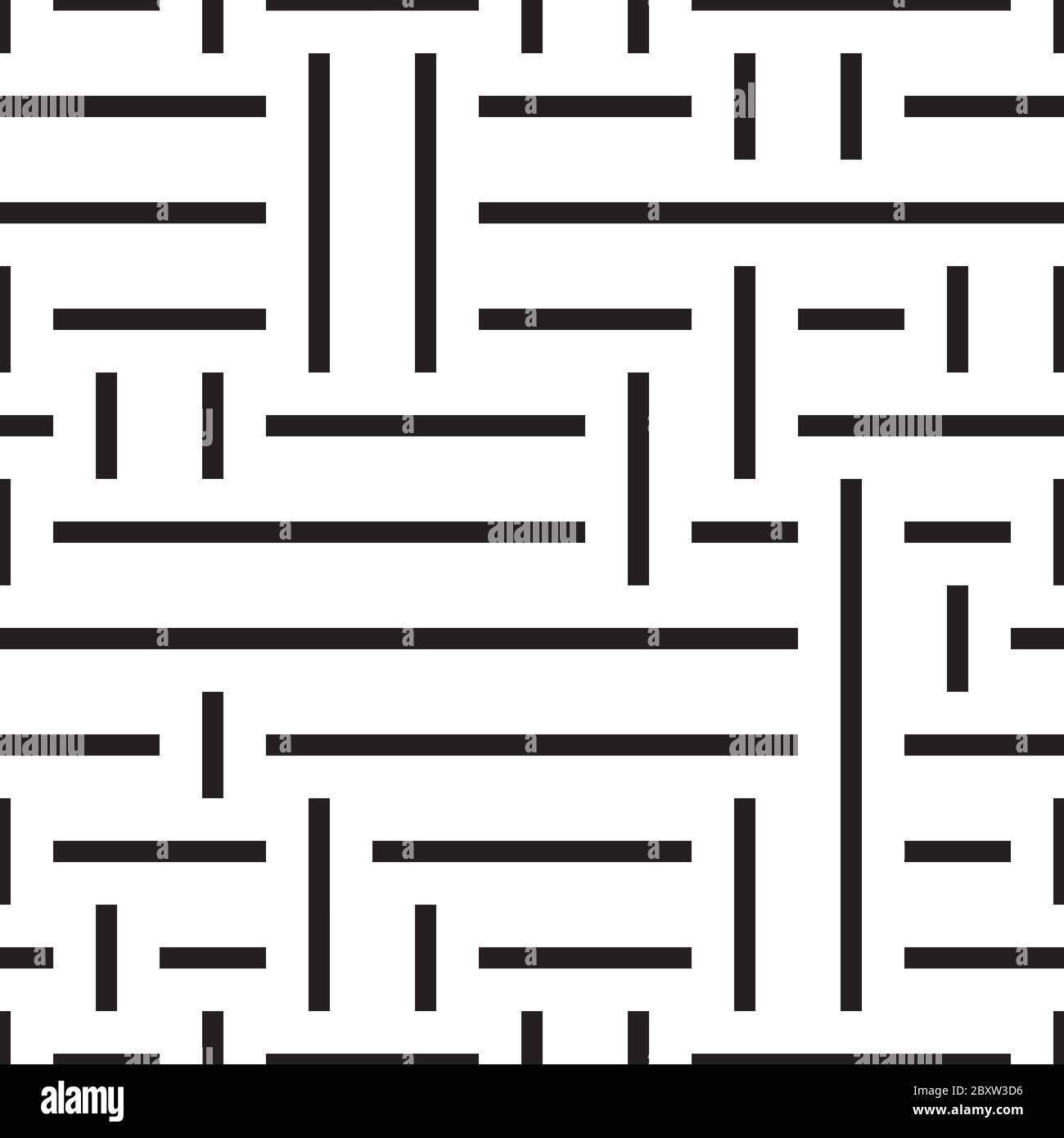 Seamless pattern with horizontal and vertical black segments Stock Vector