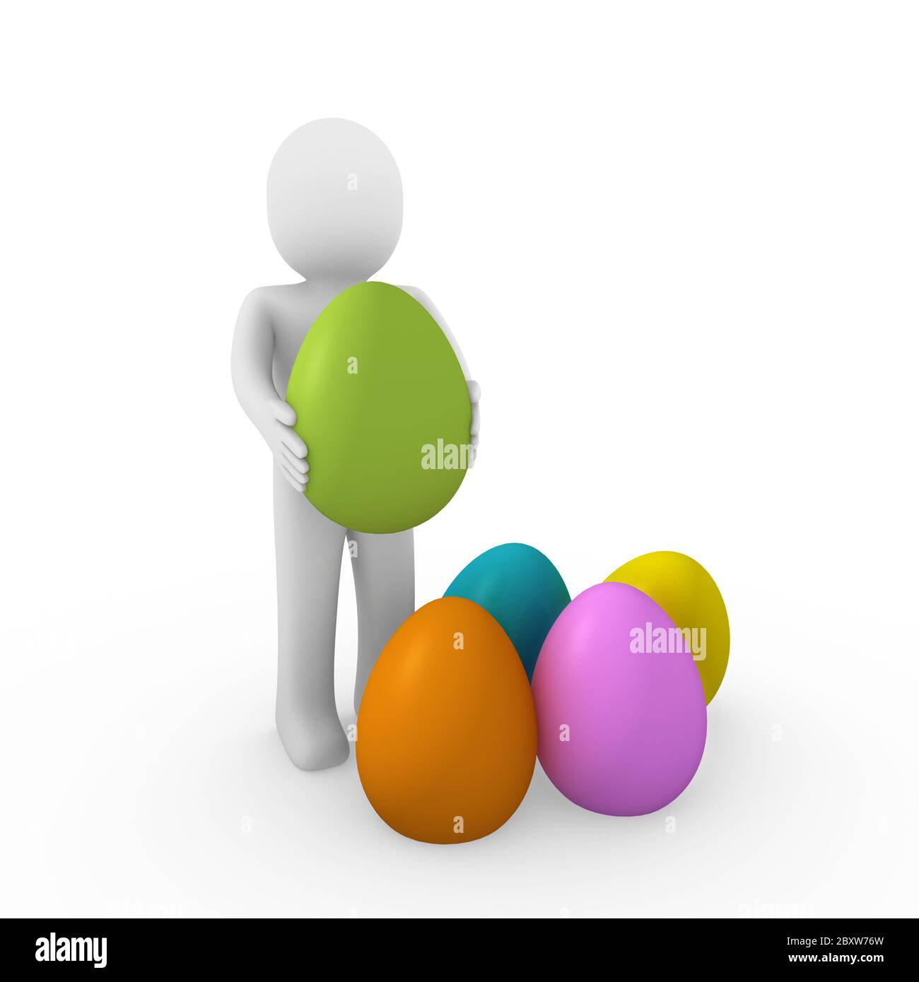3d human easter egg colorful Stock Photo
