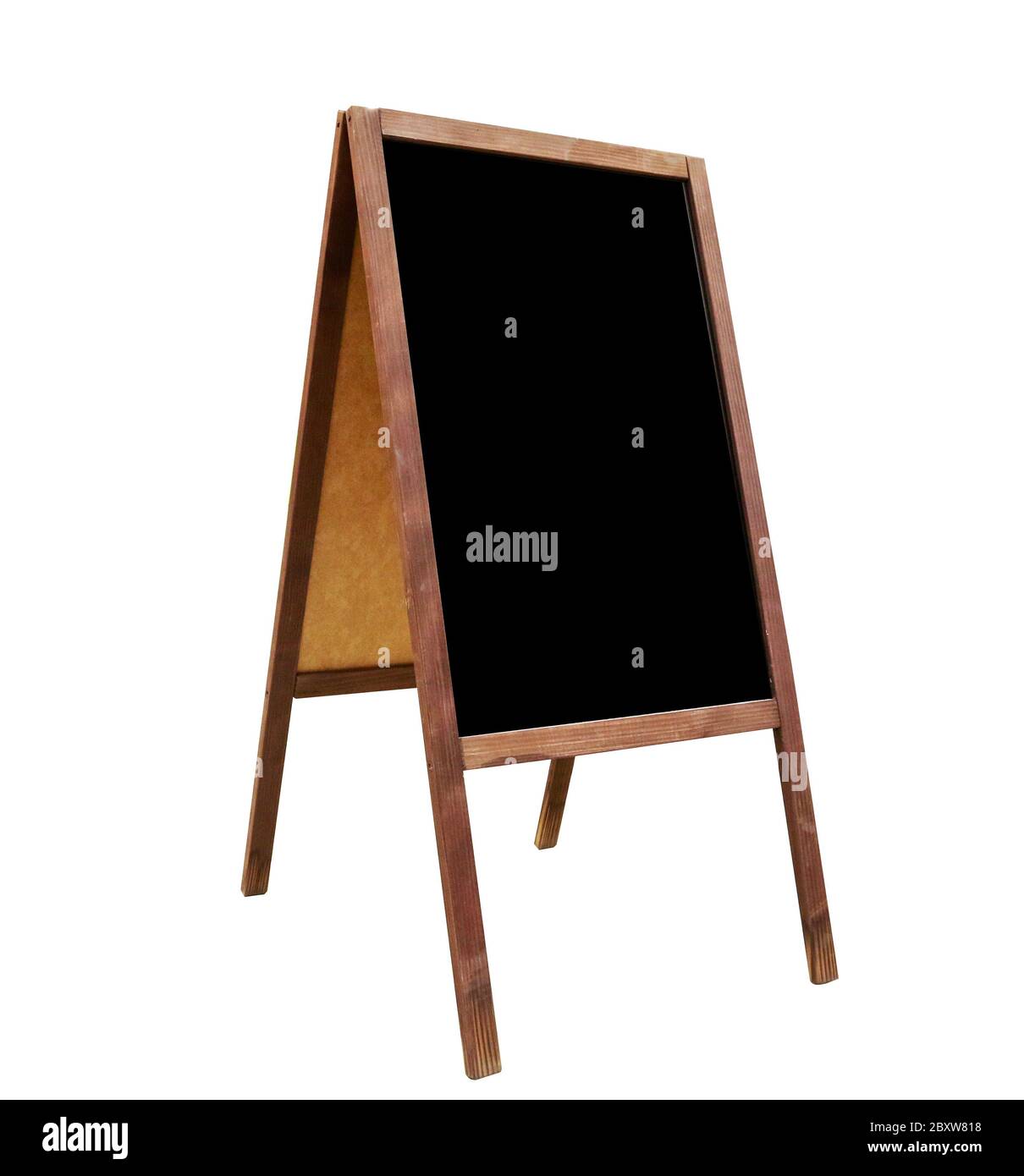 Wooden stand with a chalk board. Advertising board to be placed on the