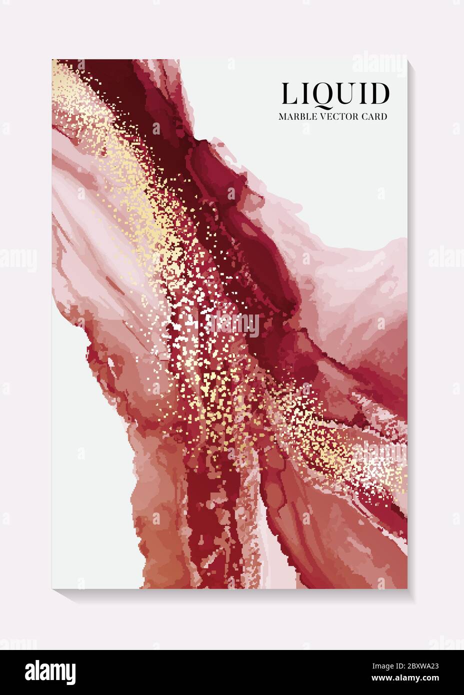 Watercolor contrast red rust color design banner. Vector illustration ...