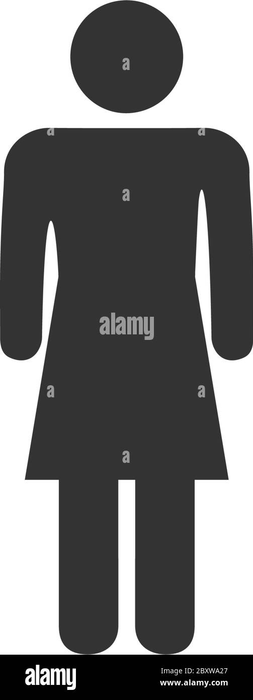 Woman. Black Icon Flat on white background Stock Vector Image & Art - Alamy