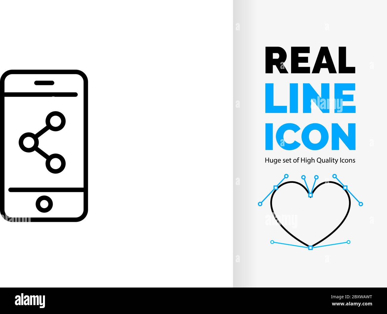 editable line icon of a phone Stock Vector