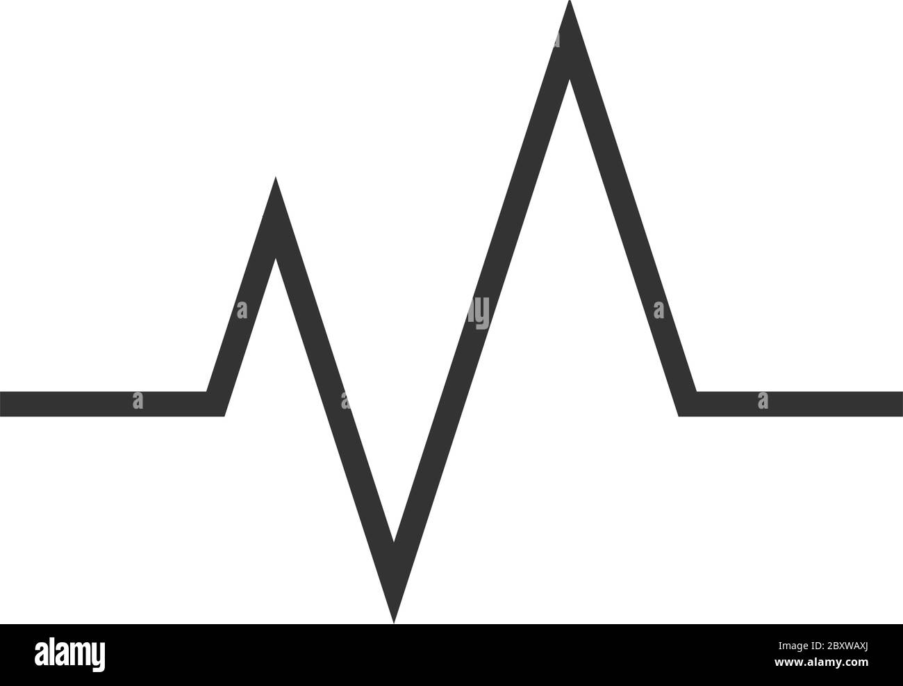 Heart beat cardiogram. Black Icon Flat on white background Stock Vector ...