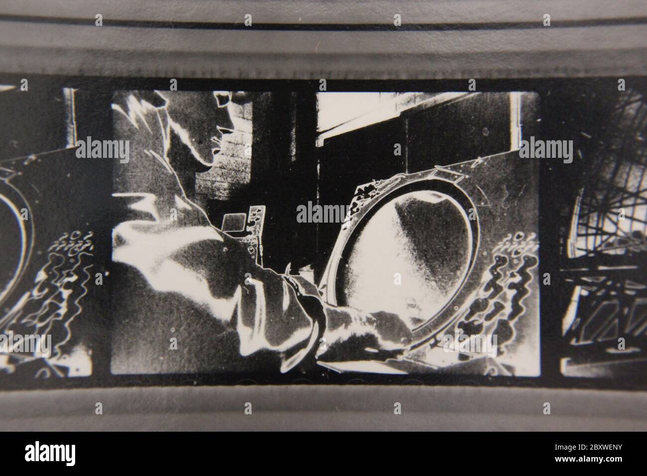 Fine 1970s vintage black and white photography of a man in a dream like ...