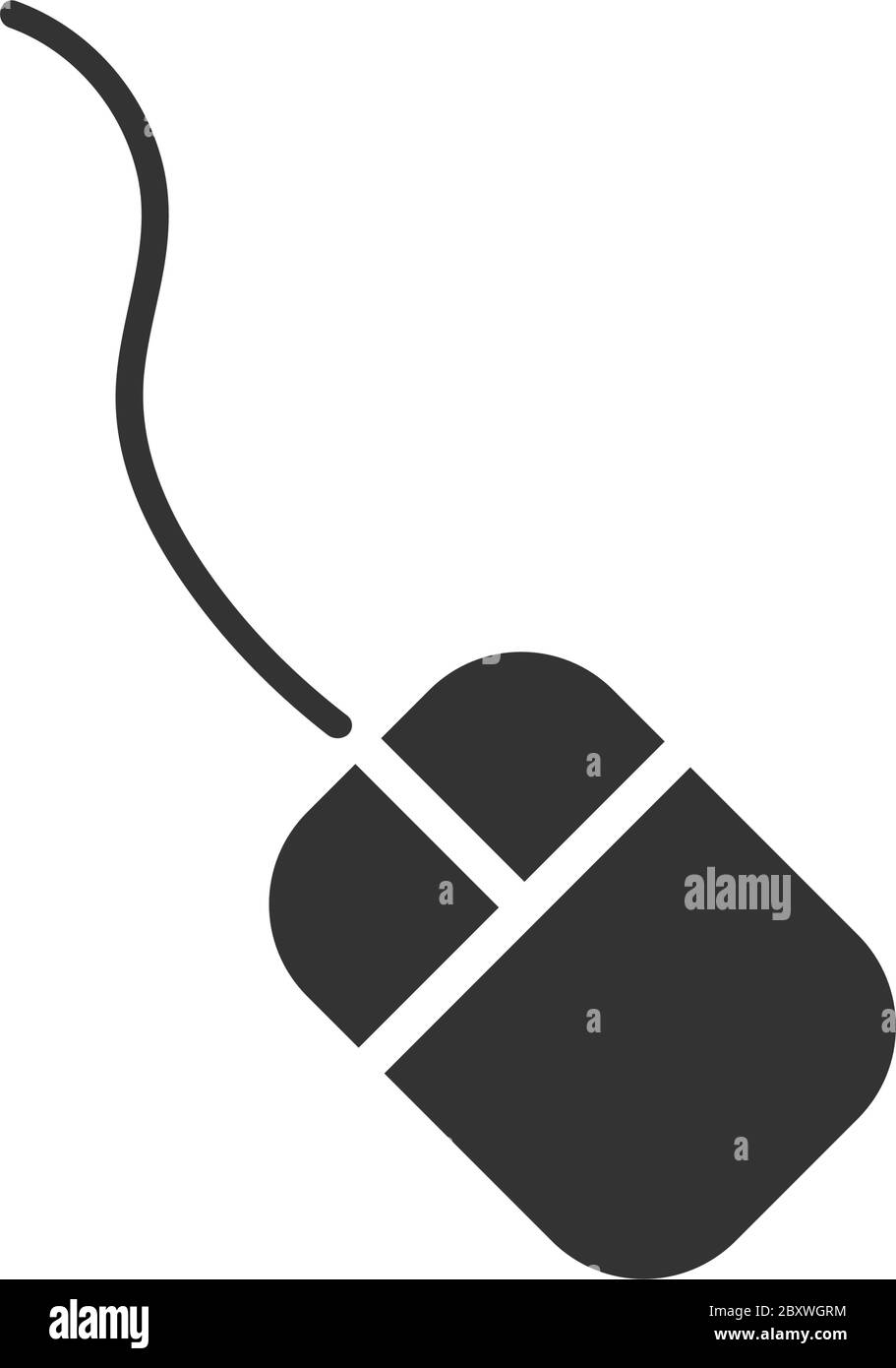 Computer mouse. Black Icon Flat on white background Stock Vector Image ...