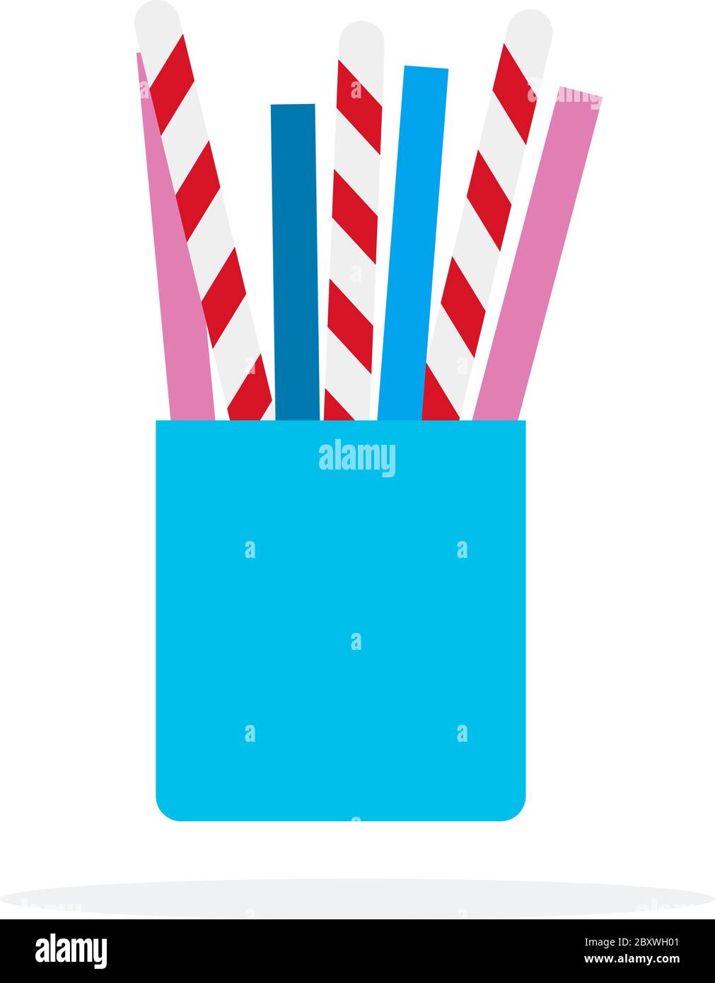 Set of cocktail tubes vector flat material design isolated object on ...