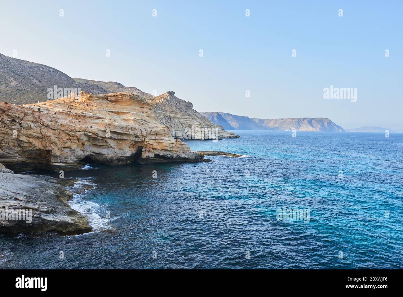 Wild Cliffs Beautiful wild cliff in the natural park of Cabo de Gata, Almeria ...