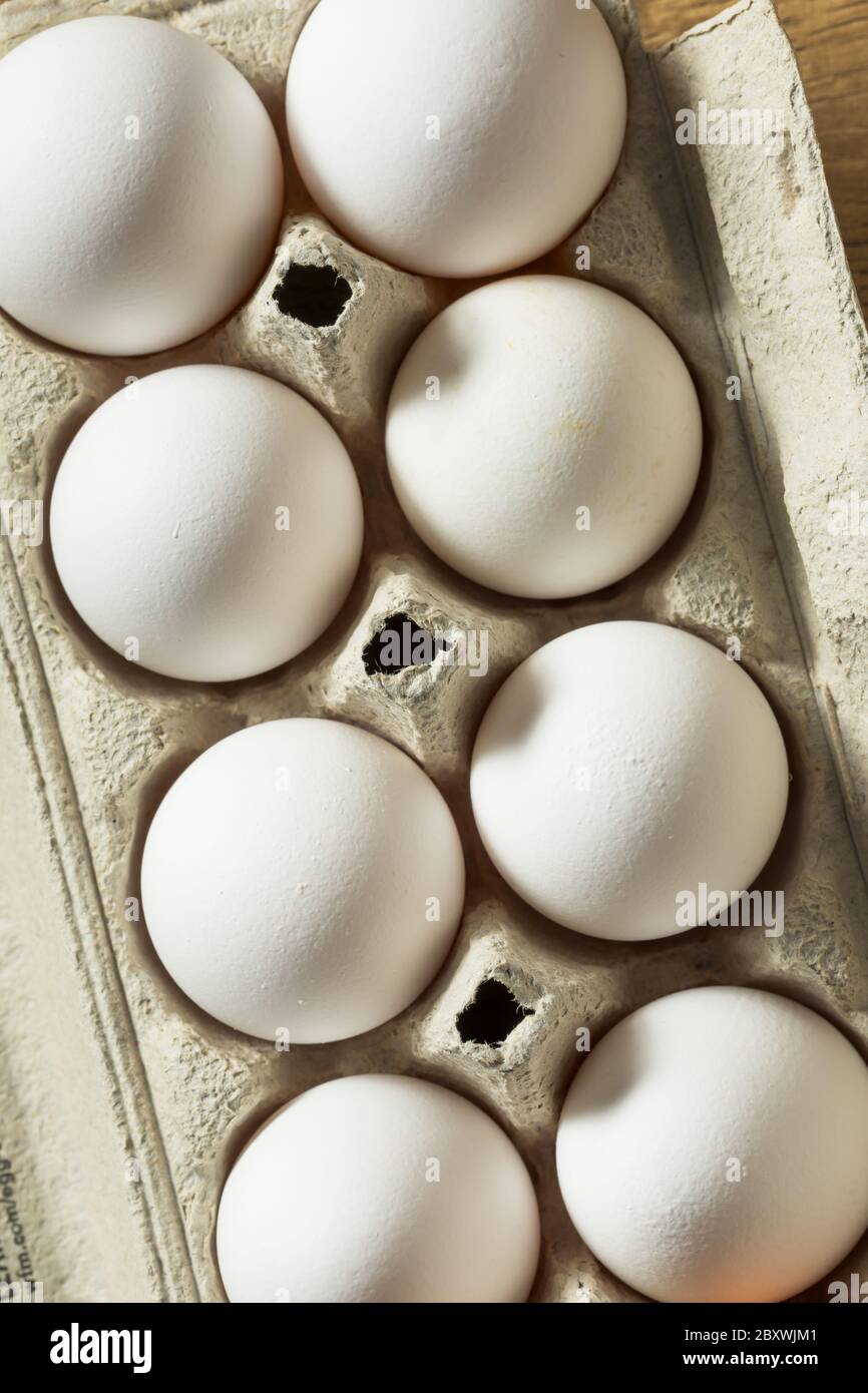 Raw Organic White Eggs Ready to Cook Stock Photo Alamy