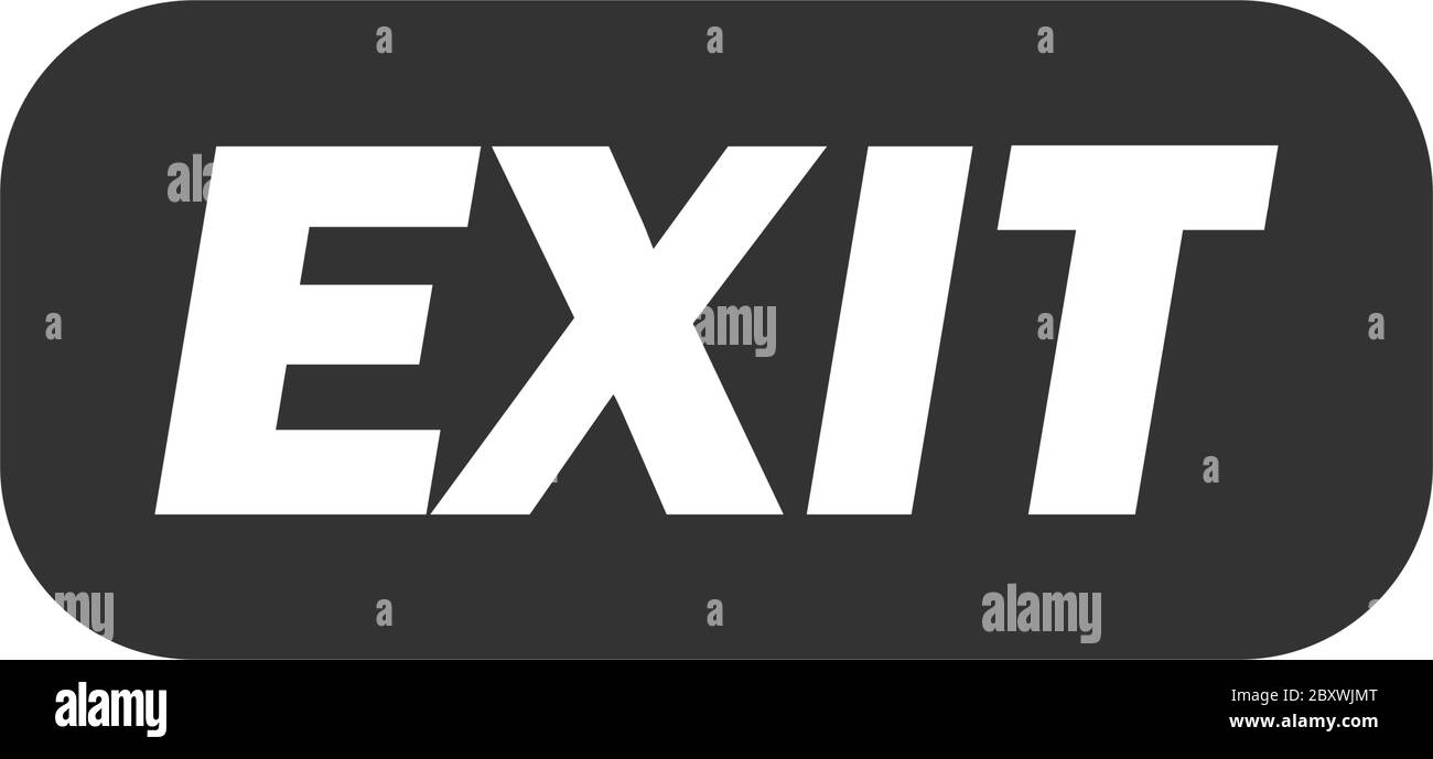 Exit. Black Icon Flat on white background Stock Vector