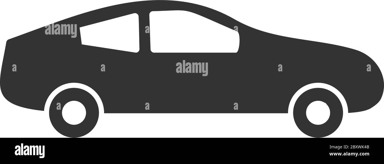 Car. Black Icon Flat on white background Stock Vector Image & Art - Alamy