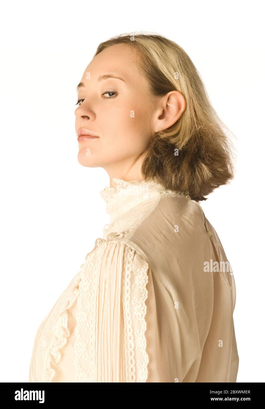 The Portrait Of A Woman Looking Coldly Back Over Her Shoulder Stock The Portrait Of A Woman Looking Coldly Back Over Her Shoulder Stock