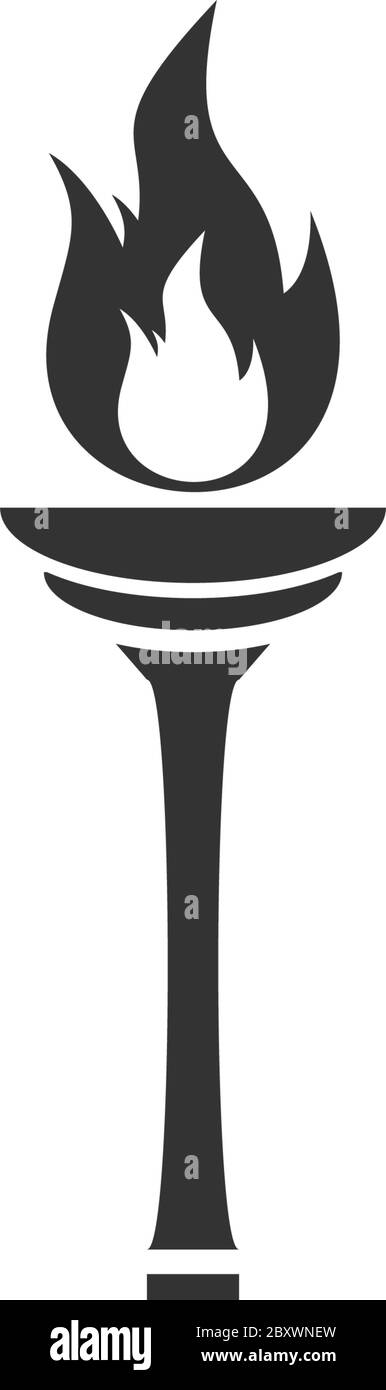Torch. Black Icon Flat on white background Stock Vector Image & Art - Alamy