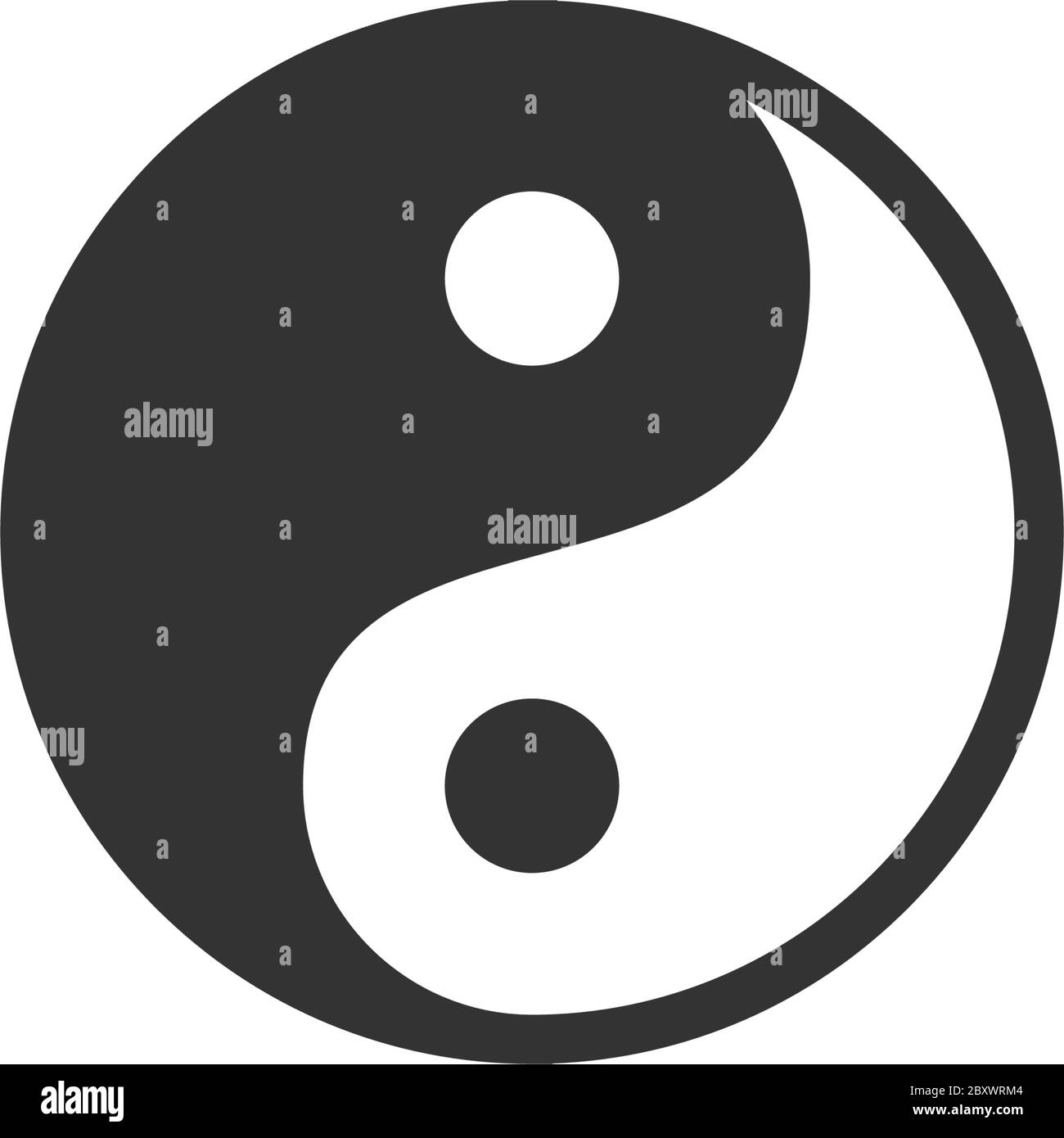Yin Yang. Black Icon Flat on white background Stock Vector Image & Art ...