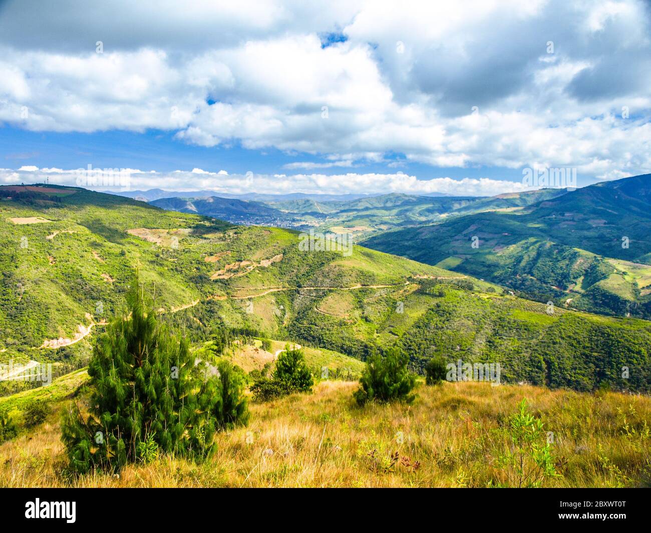 Andean landscape around Samaipata village, Bolivia, South America Stock Photo