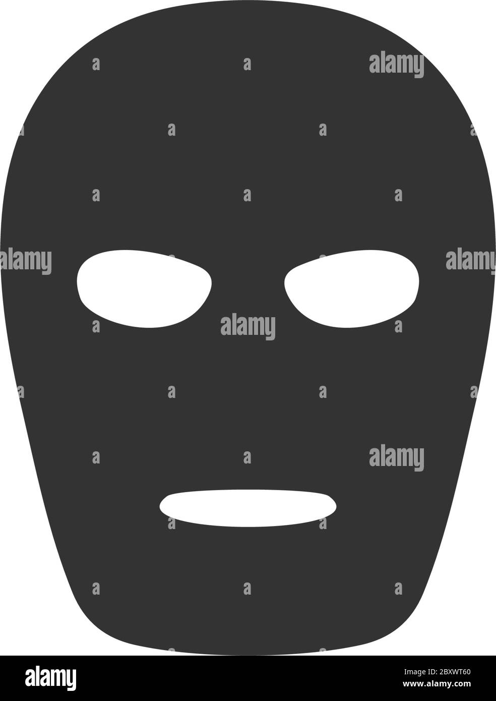 Mask. Black Icon Flat on white background Stock Vector