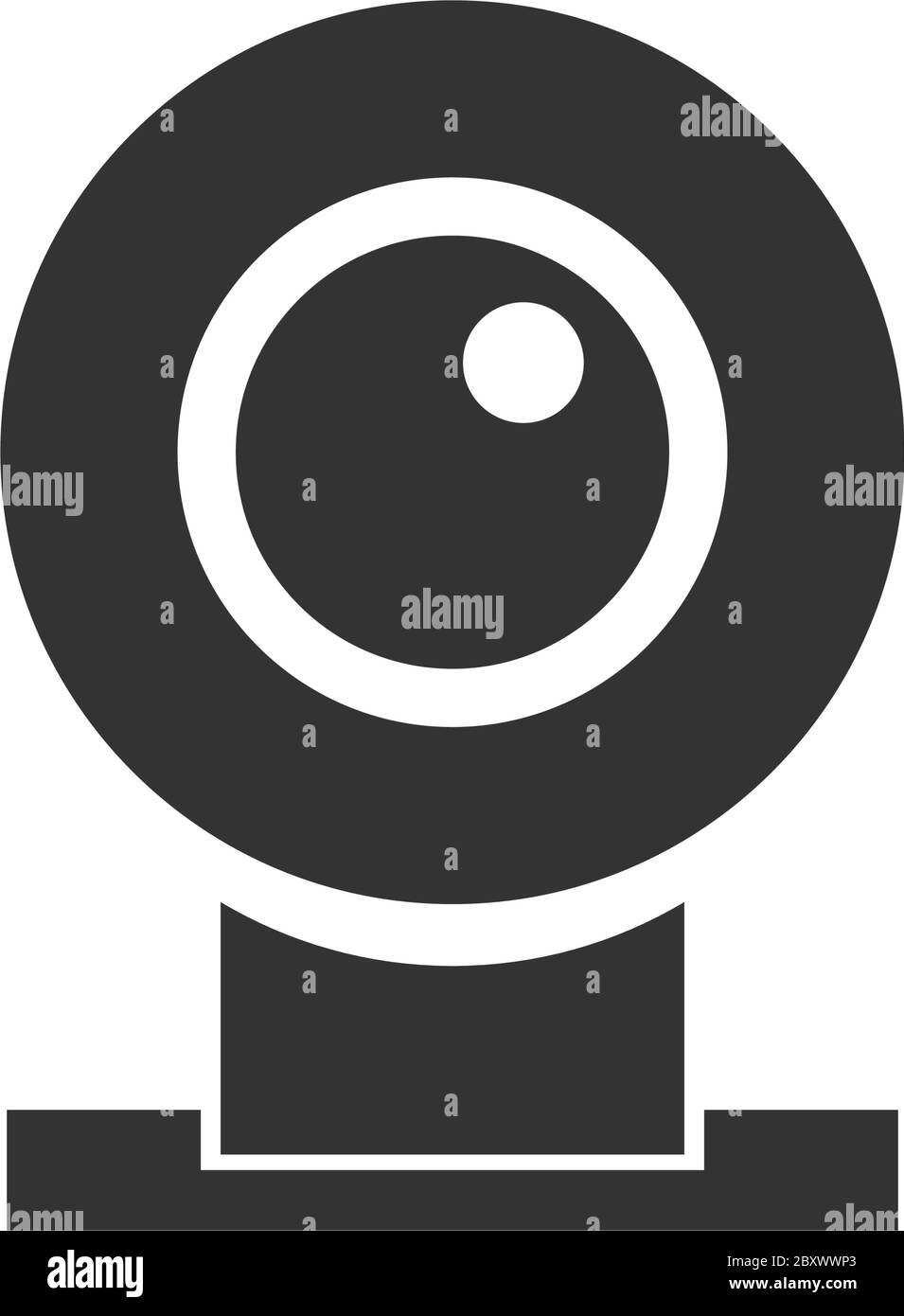Web camera. Black Icon Flat on white background Stock Vector Image ...