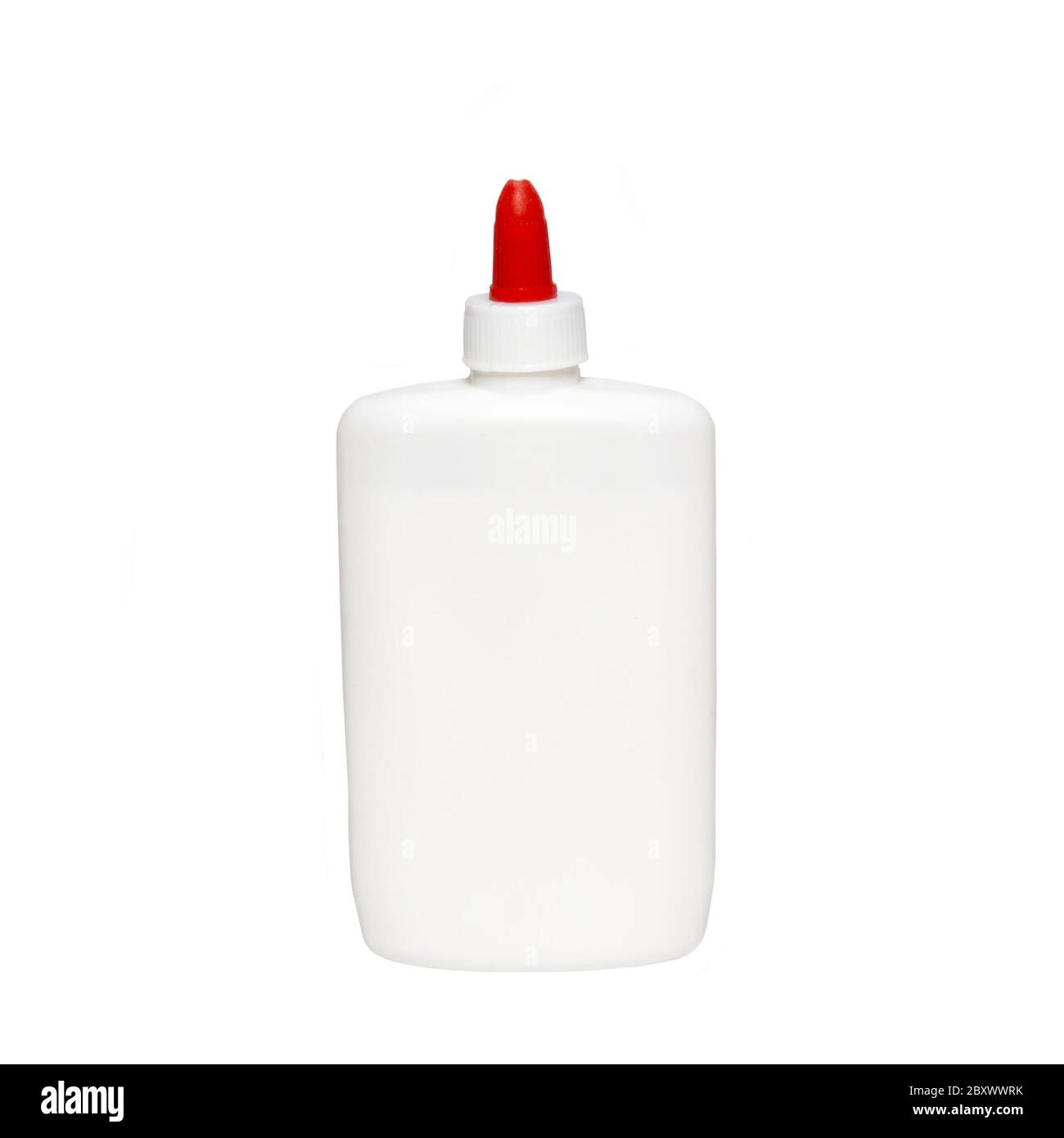 White plastic vial isolated on white. Stock Photo