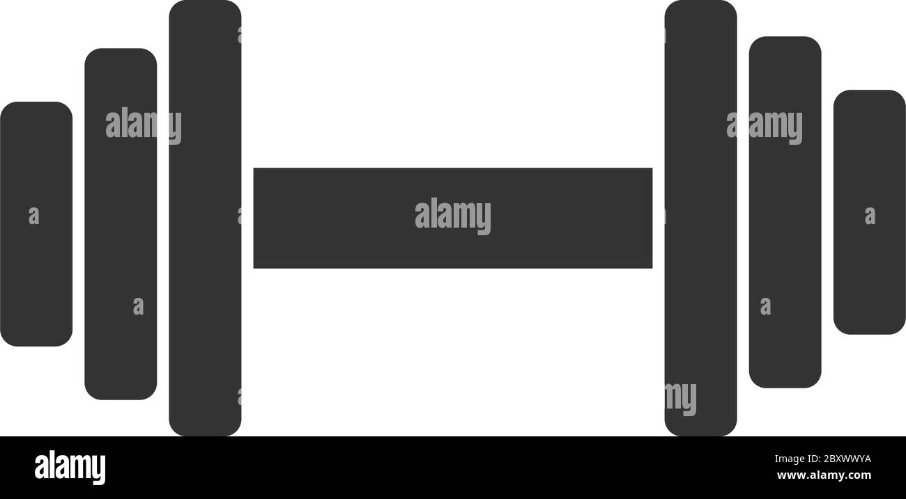 Barbell. Black Icon Flat on white background Stock Vector Image & Art