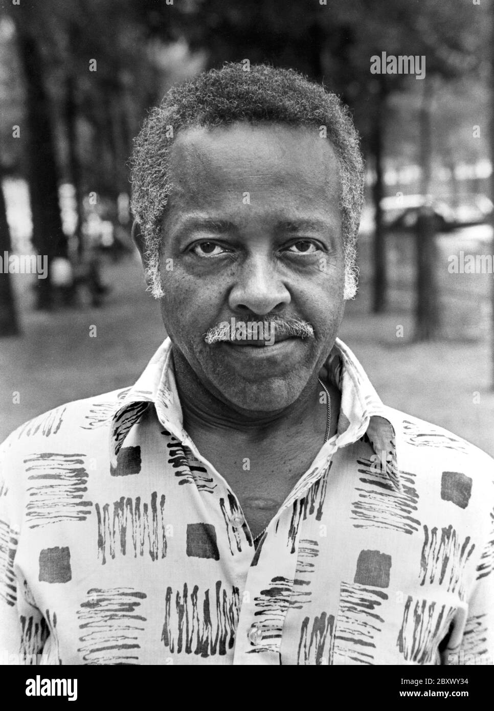 Black and white portrait of Jimmy 'Lover Man' Davis in Pairs, France, circa 1974. Jimmy wrote the song Lover Man that was performed and made famous by Billie Holiday. Stock Photo
