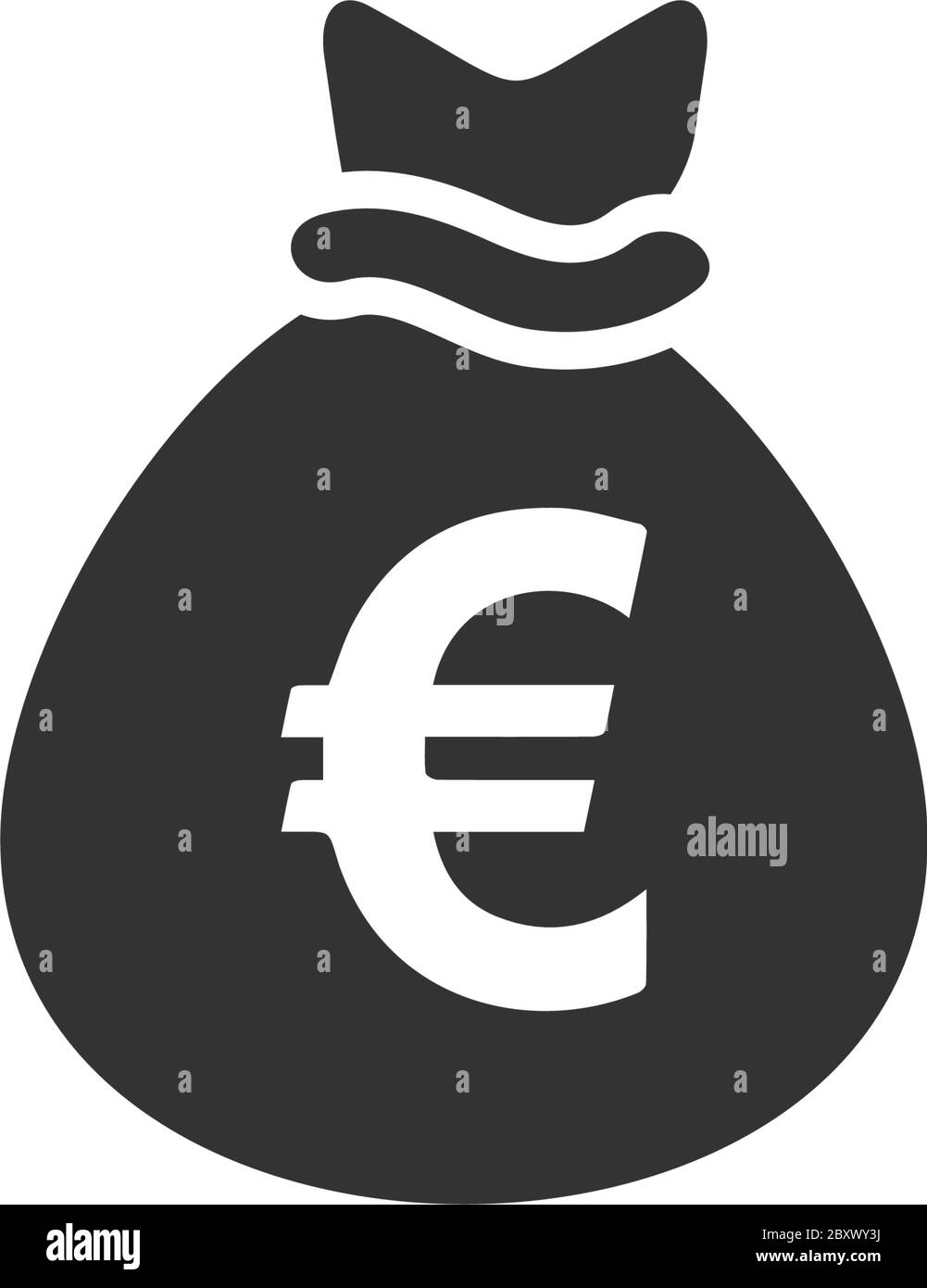 Money bag. Black Icon Flat on white background Stock Vector Image & Art ...