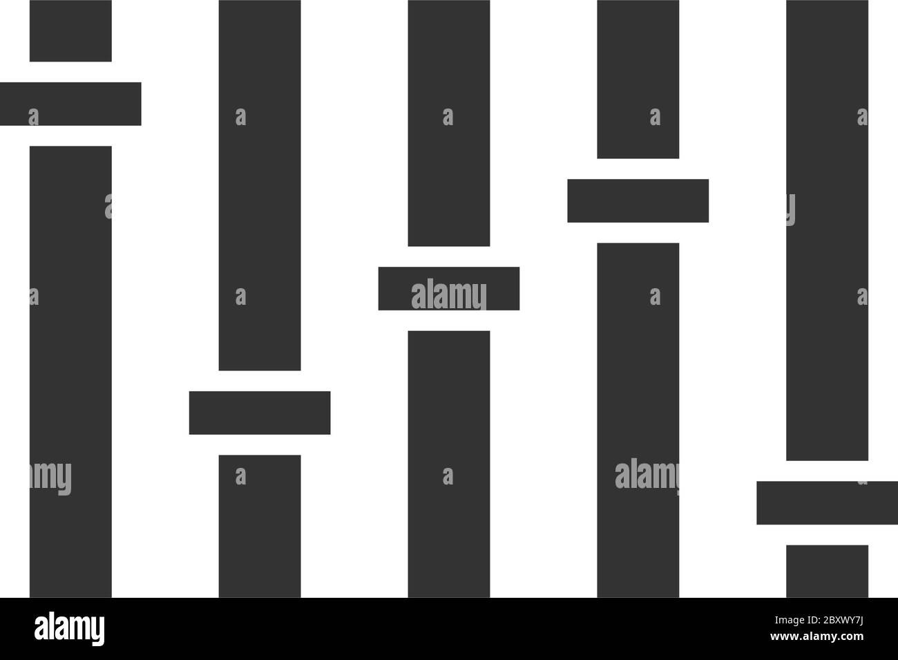 Equalizer. Black Icon Flat on white background Stock Vector