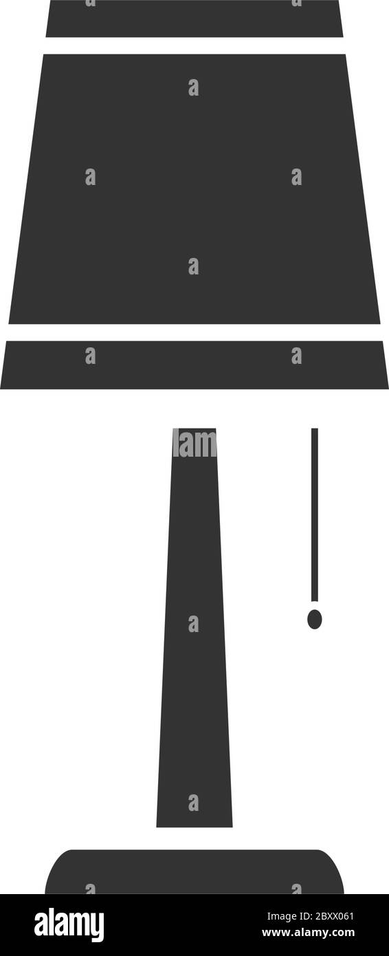 Lamp. Black Icon Flat on white background Stock Vector Image & Art - Alamy