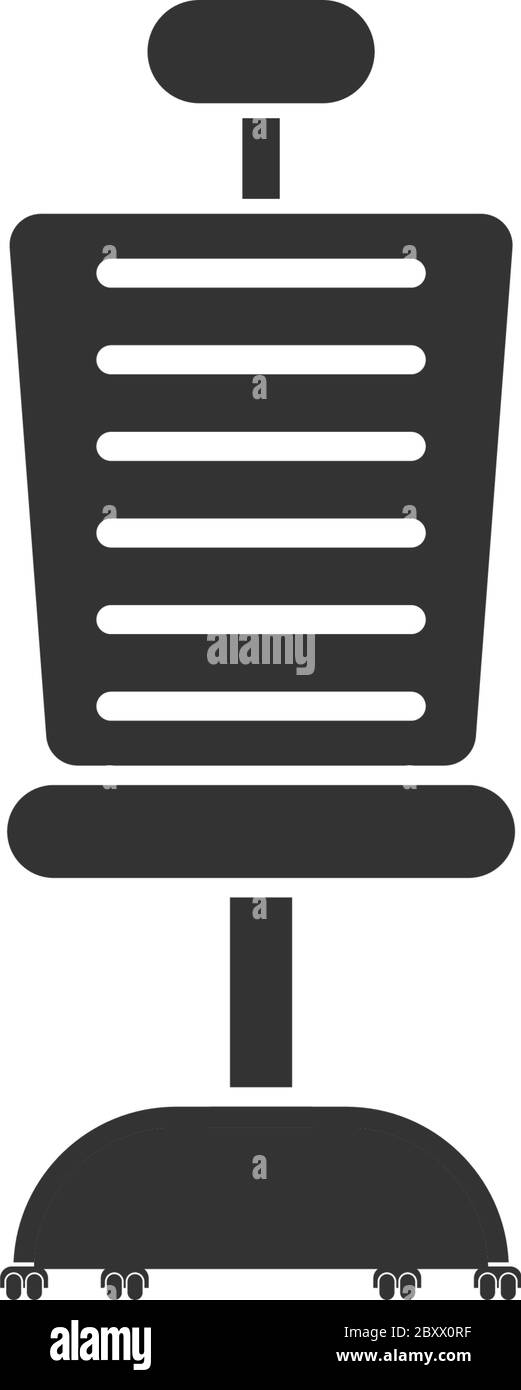 Office chair. Black Icon Flat on white background Stock Vector Image ...