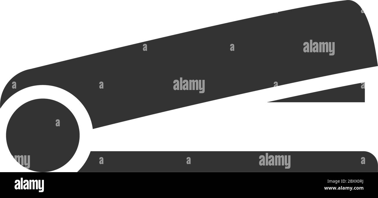Stapler. Black Icon Flat on white background Stock Vector