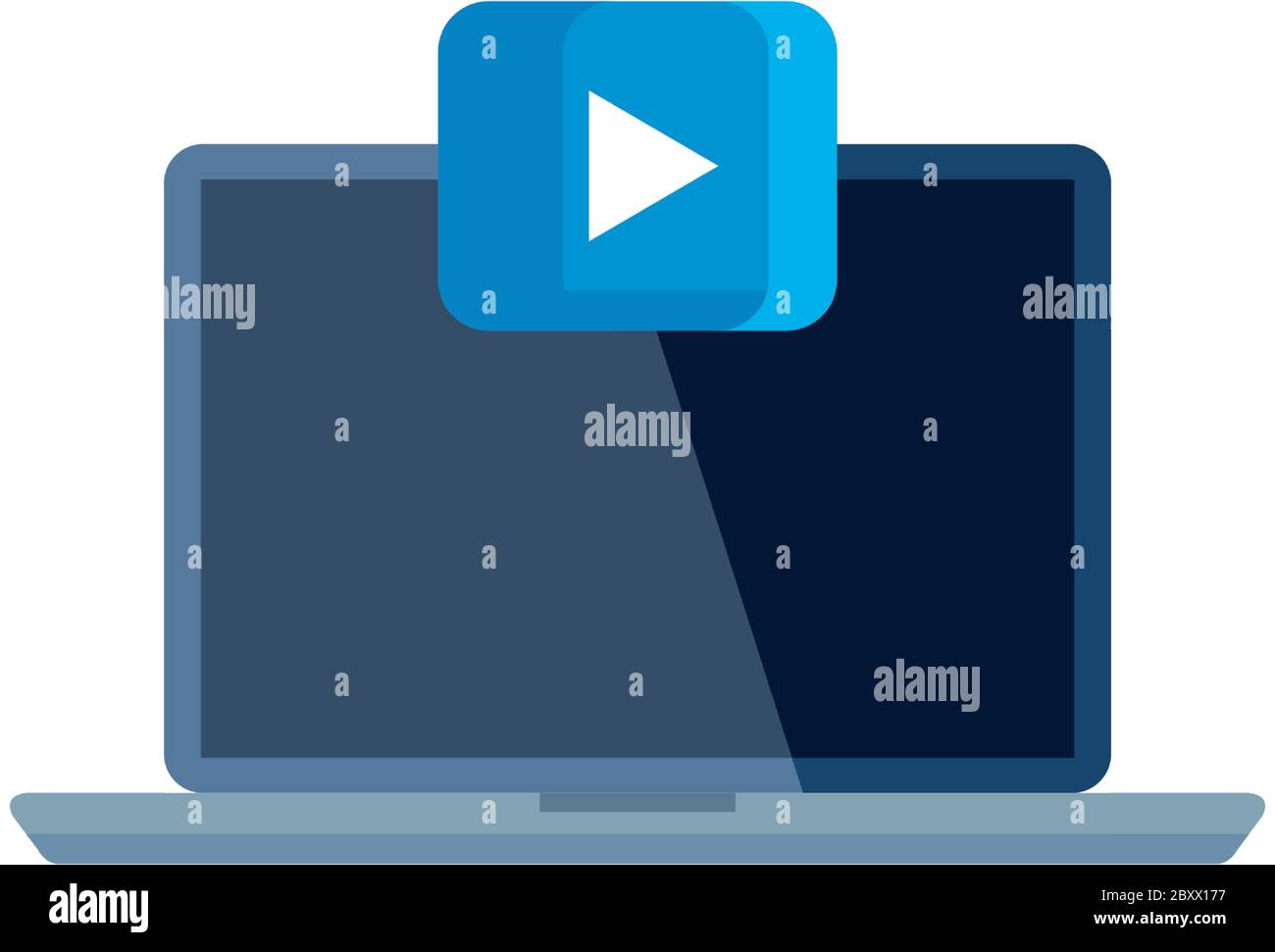 Isolated play button on laptop vector design Stock Vector Image & Art ...