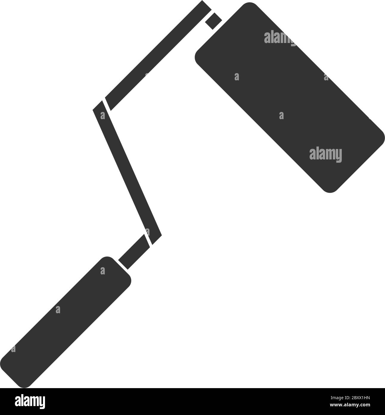 Paint Roller. Black Icon Flat on white background Stock Vector Image ...