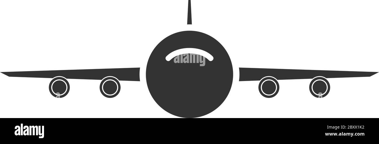 Aircraft. Black Icon Flat on white background Stock Vector Image & Art ...