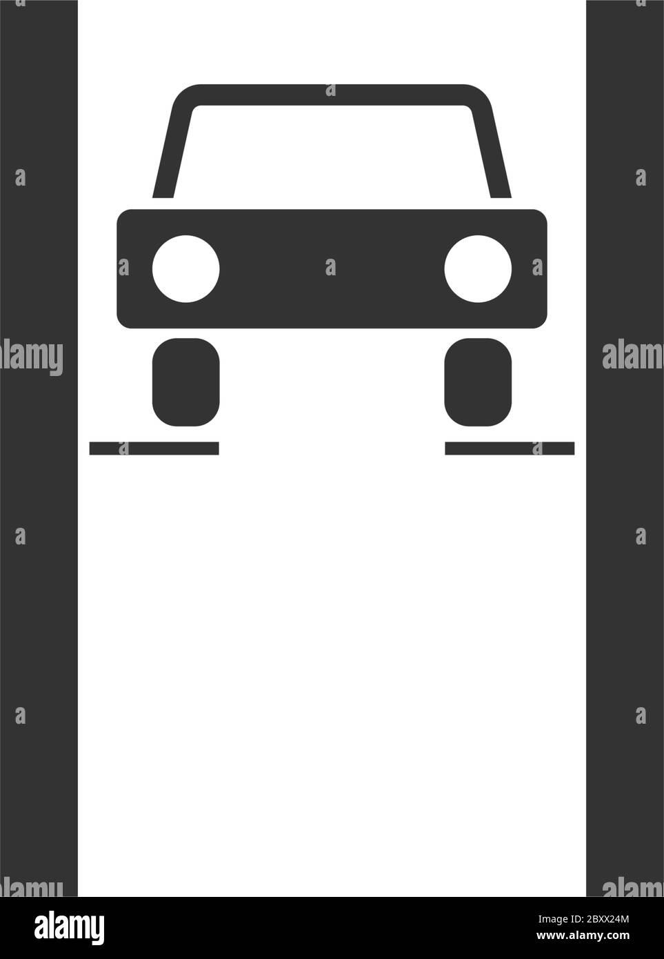 Car lifting. Black Icon Flat on white background Stock Vector