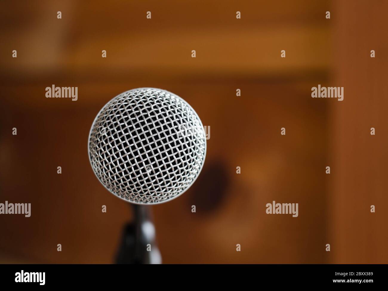 A microphone head in isolation Stock Photo