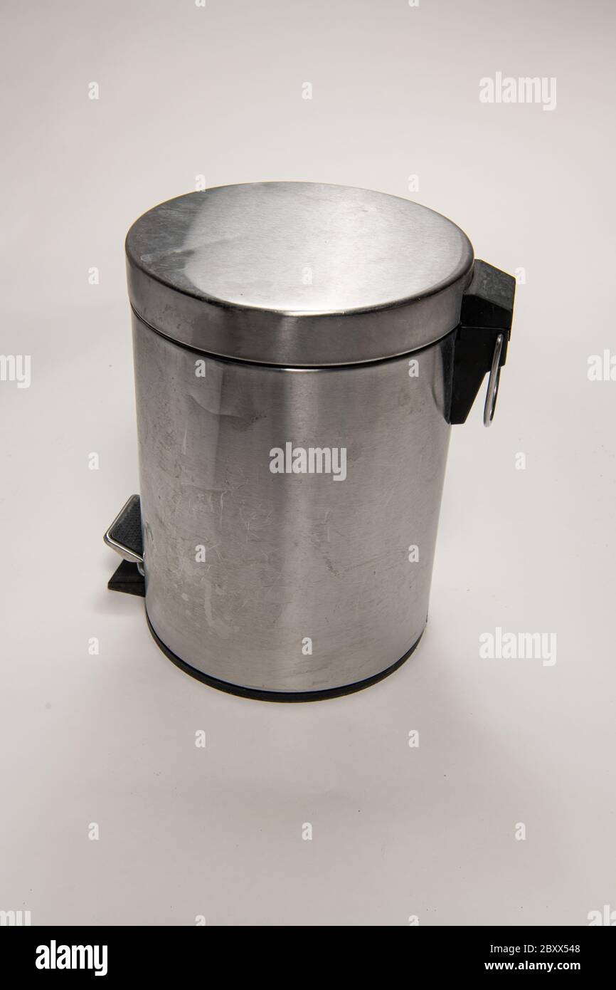 Stainless Steel Pedal Dust Bin Stock Photo