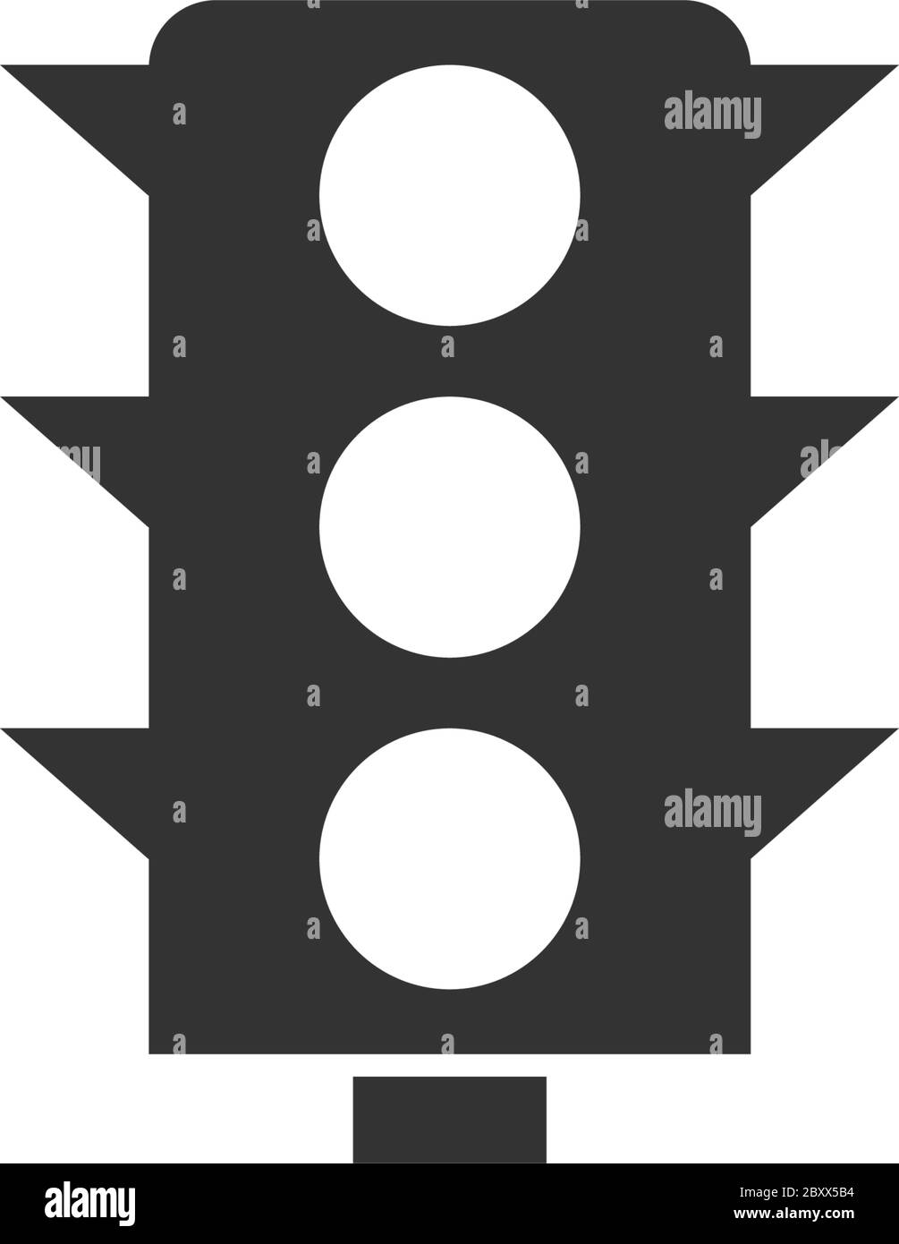 Traffic light. Black Icon Flat on white background Stock Vector Image ...