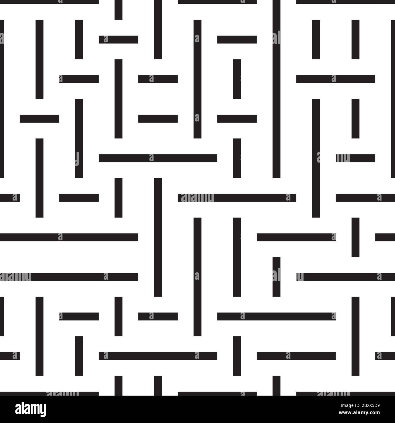 Seamless pattern with horizontal and vertical black segments Stock Vector