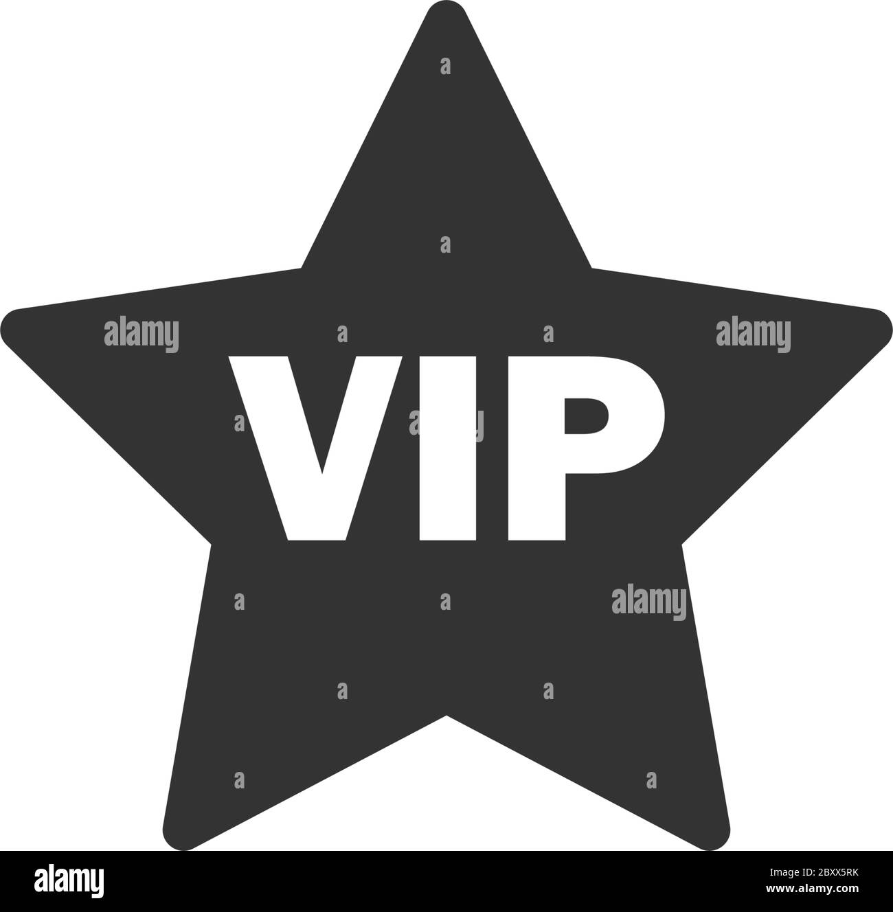 Vip Star Black Icon Flat On White Background Stock Vector Image Art Alamy