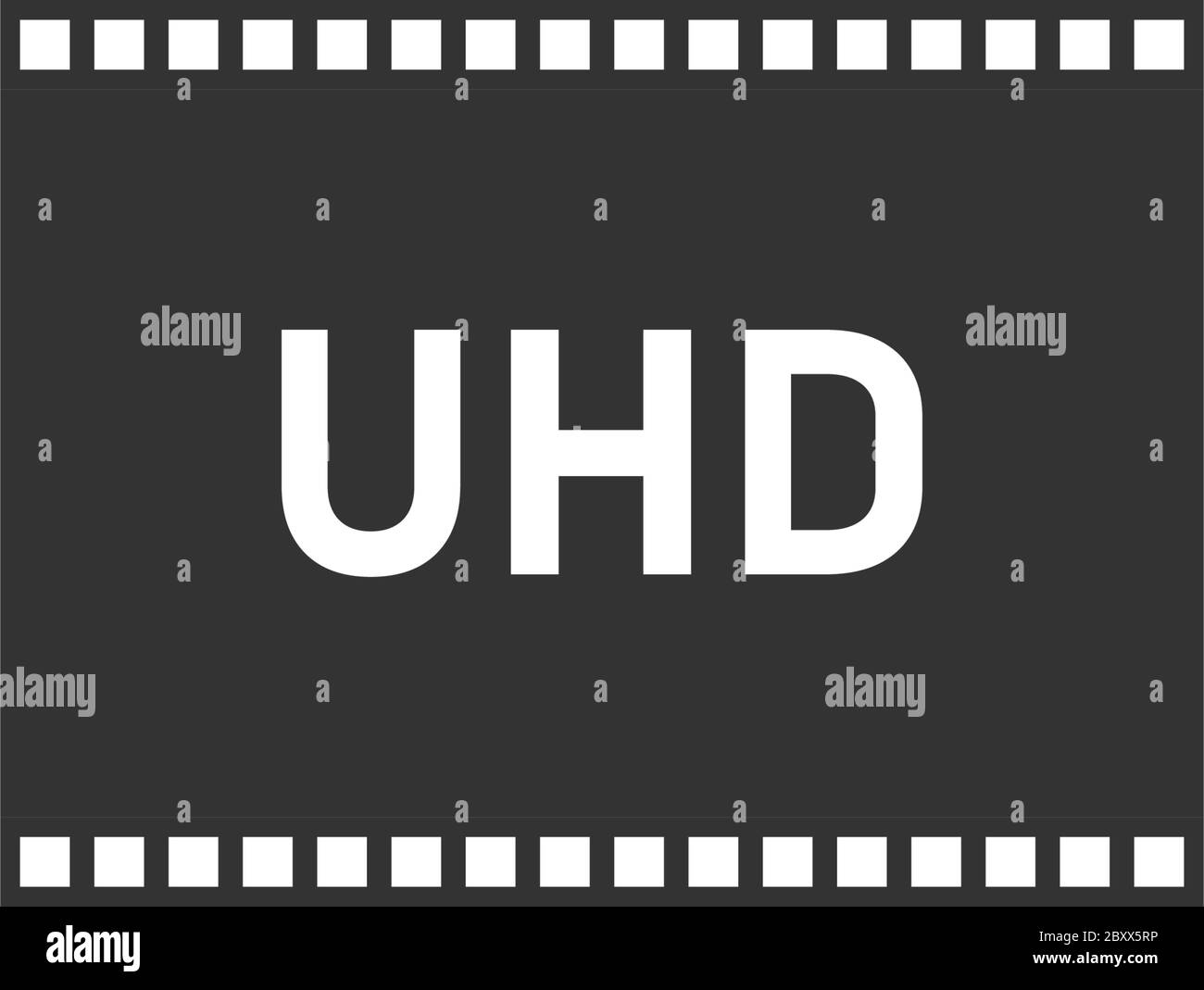 TV Ultra HD. Black Icon Flat on white background Stock Vector