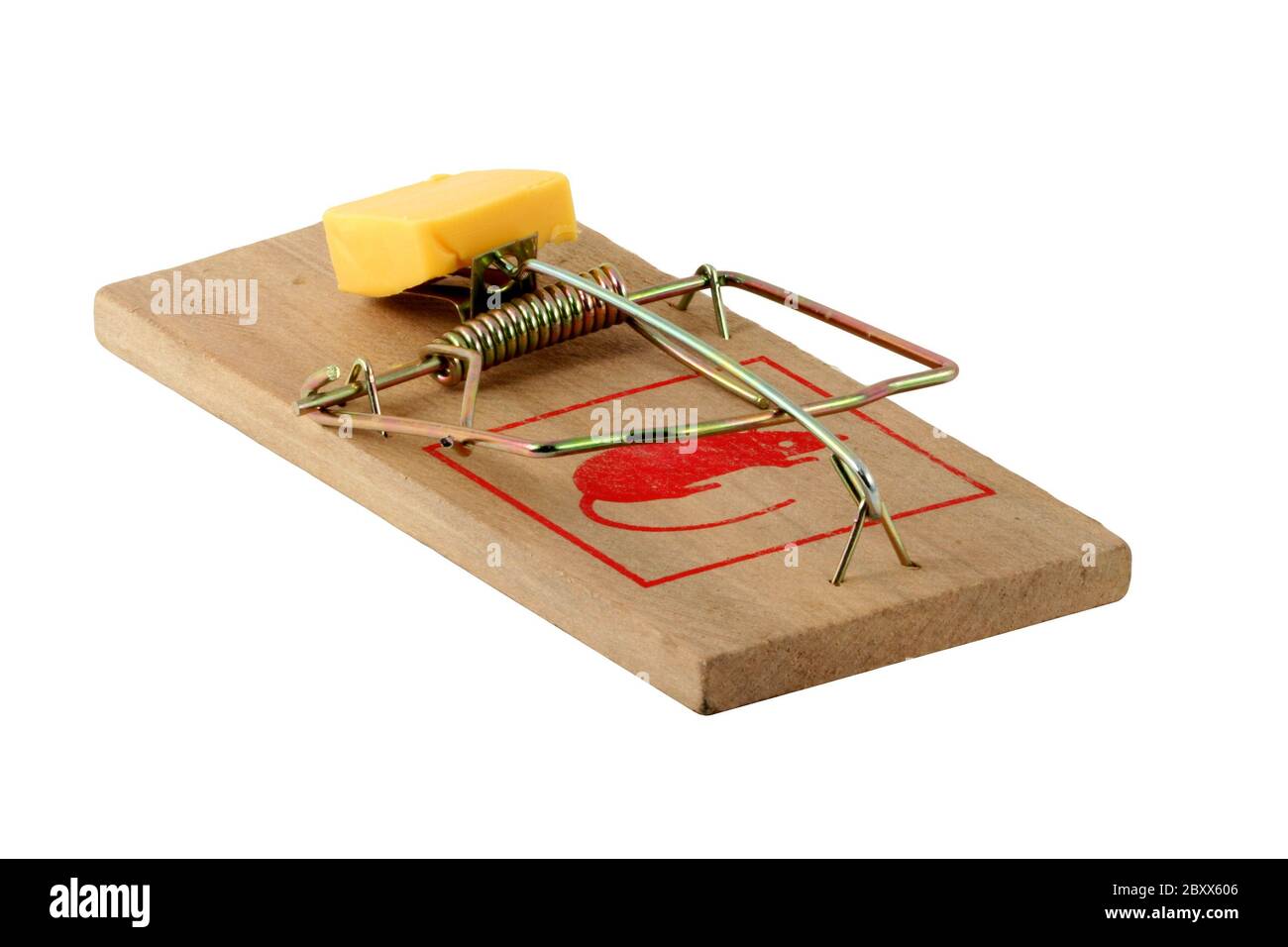 Isolated mouse trap on white Stock Photo