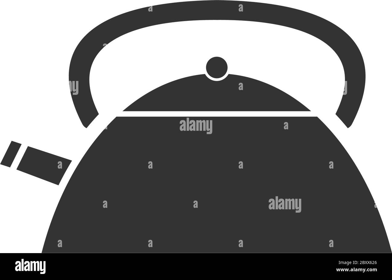 Teapot kettle. Black Icon Flat on white background Stock Vector