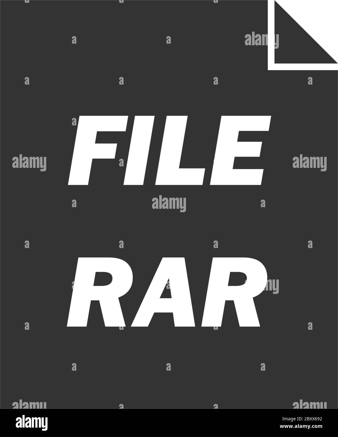 RAR. Black Icon Flat on white background Stock Vector