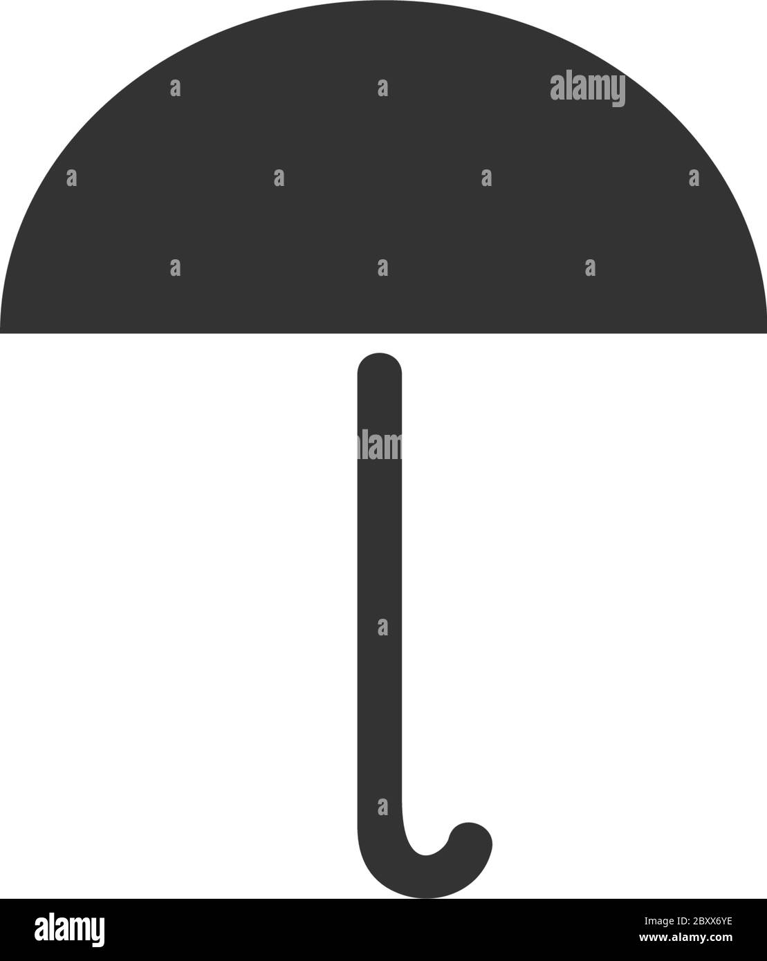 Umbrella. Black Icon Flat on white background Stock Vector Image & Art ...